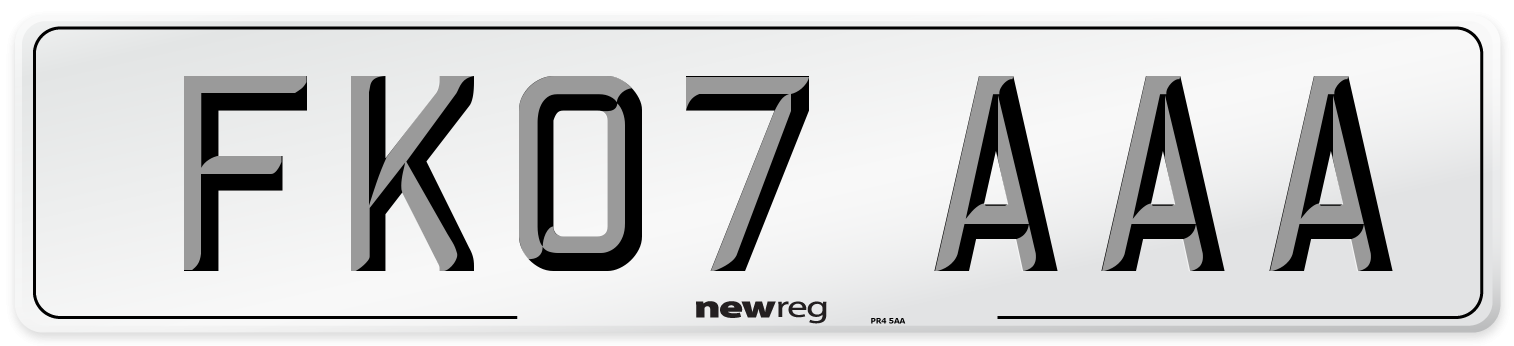 FK07 AAA Number Plate from New Reg